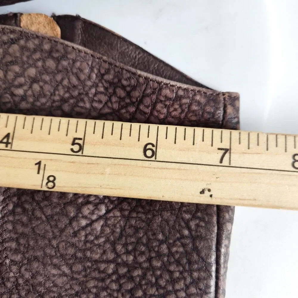 Fidji Riding Boots Size 7 38 Brown Taupe Textured Leather Knee High Tall Harness